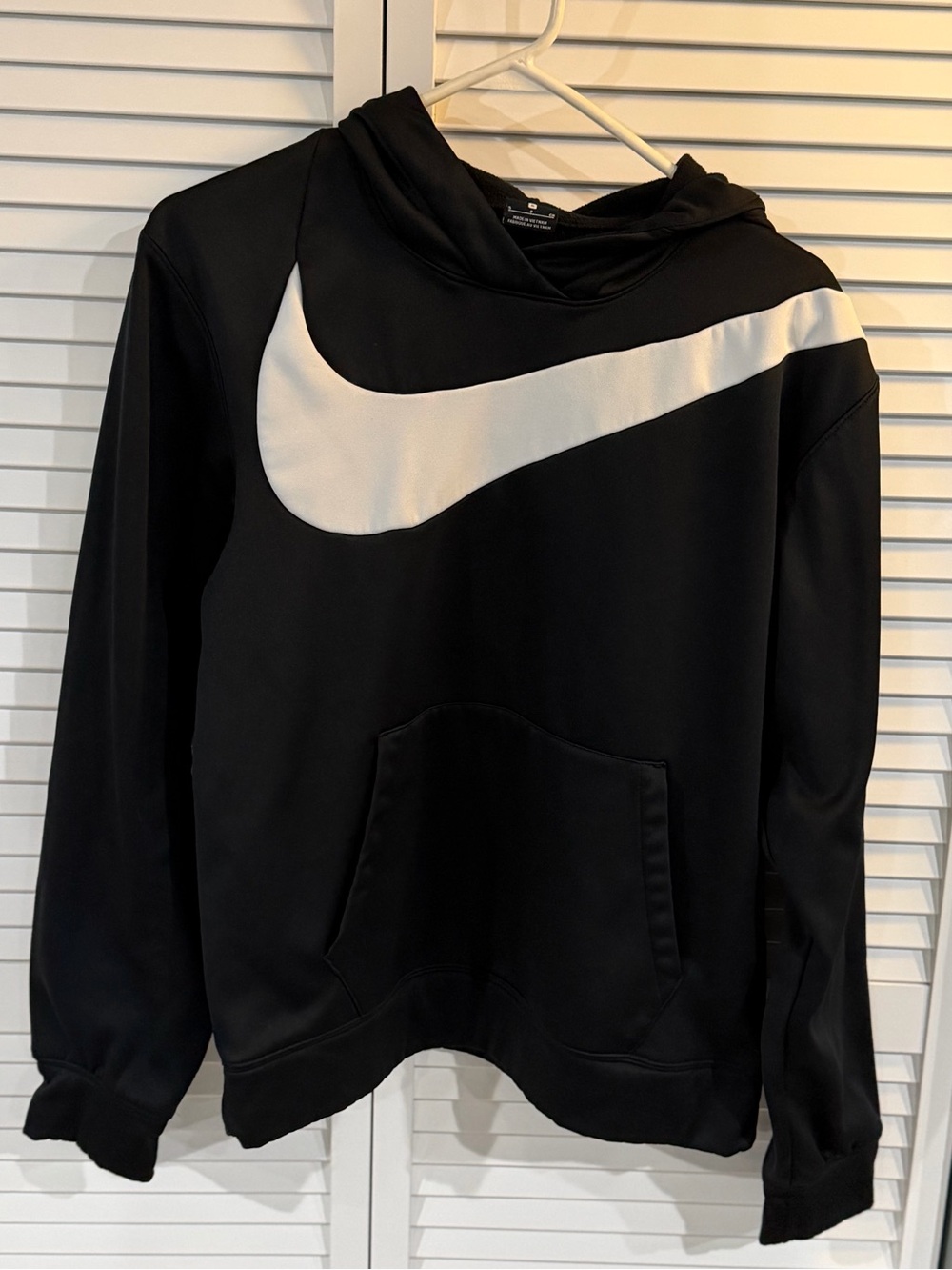 Nike Black Hoodie with White Swoosh